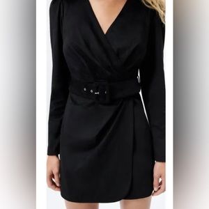 ZARA Faux Suede Wrap Dress with Belt
